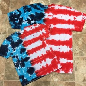 Tie Dyed American Flag T-Shirt 4th of July Adult